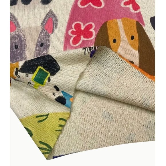 NEW Adorable Ivory Abstract Dog Art Print Sweater Sizes M, L, XL NWOT - Picture 2 of 4